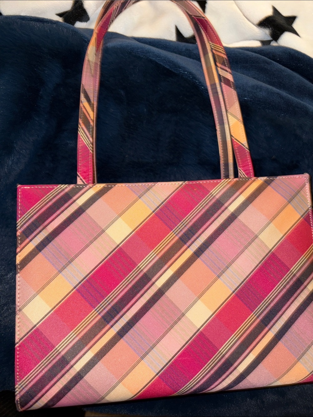 Pink Plaid Women’s Shoulder Bag - Stylish Tote